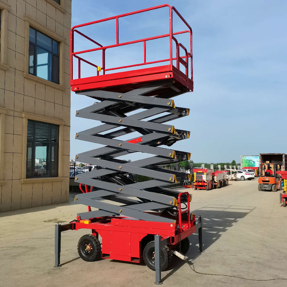 Cheap warehouse movable lift scissors platform electric one man mobile scissor lift