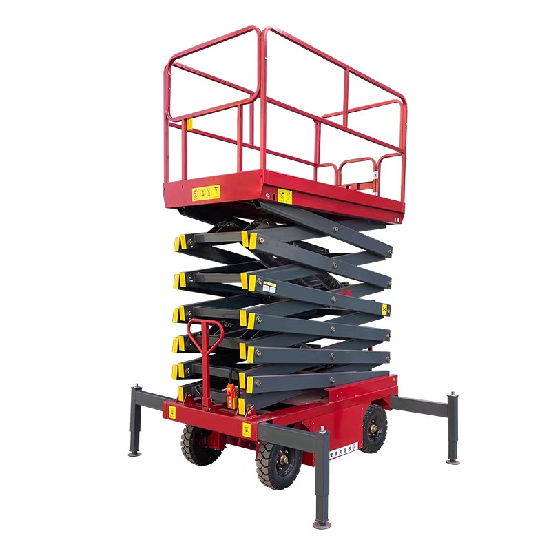 Cheap warehouse movable lift scissors platform electric one man mobile scissor lift