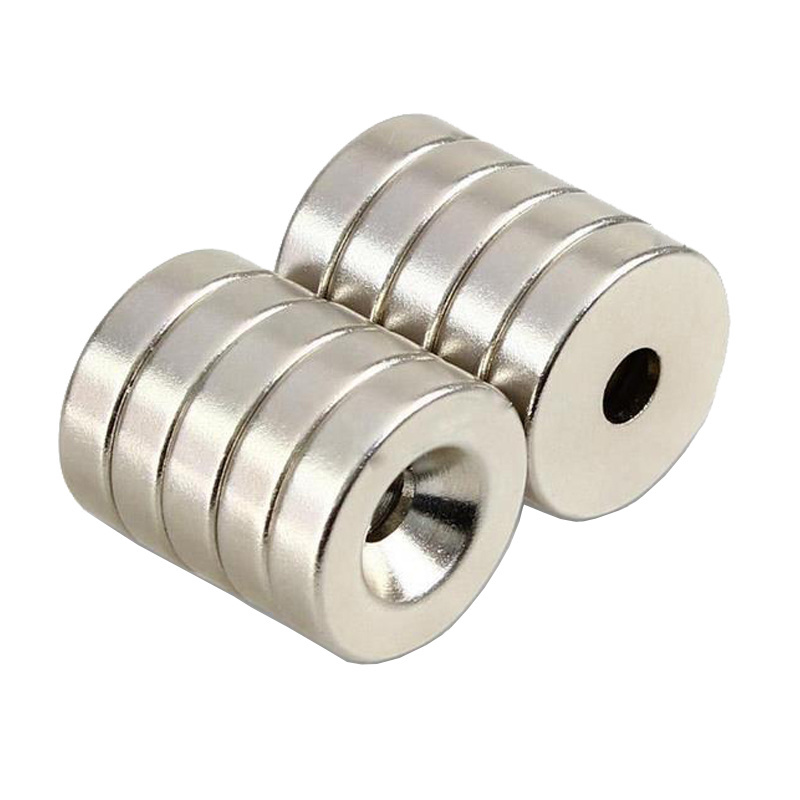 19 Years Experience High Quality NdFeB Cup Magnet Permanent Rare Earth Block Ring Shape Nickel Coated Counter Bore Cut-to-Order