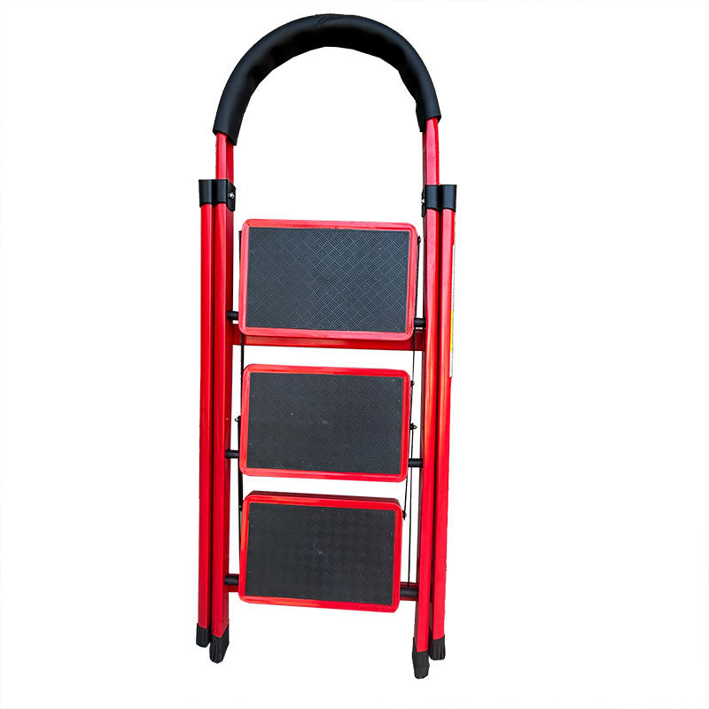 Cheap Custom 3 Steps Foldable Steel Ladder Monkey Ladder Cat Iron Step Ladder Stool For Home Garden