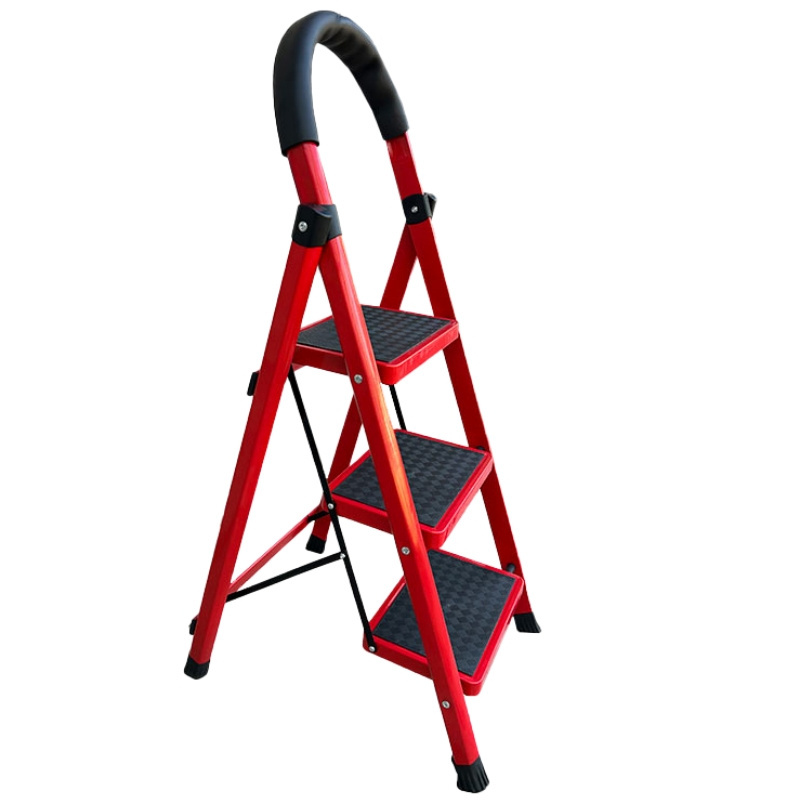 Cheap Custom 3 Steps Foldable Steel Ladder Monkey Ladder Cat Iron Step Ladder Stool For Home Garden