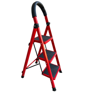 Cheap Custom 3 Steps Foldable Steel Ladder Monkey Ladder Cat Iron Step Ladder Stool For Home Garden