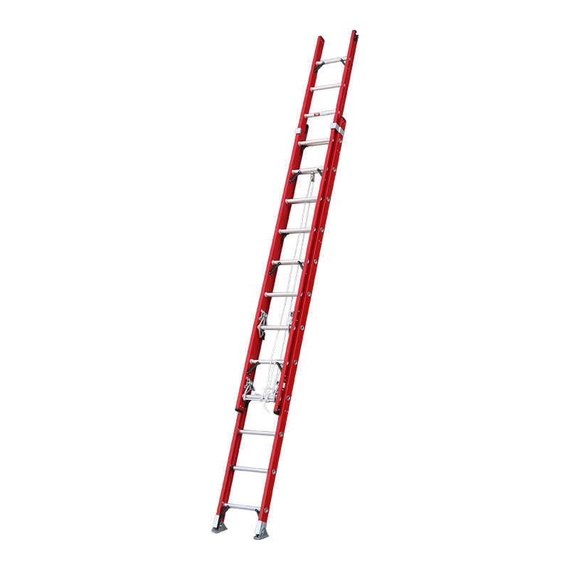 Fiberglass Extension Ladder 2*8 2*10 2*12 2*14 2*16 2*18 2*20 Steps Fiber Glass Ladder