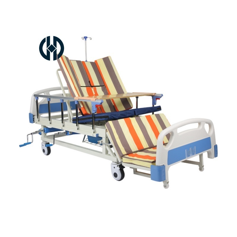 Hospital furniture home care manual electric hospital patient clinic bed multi-function nursing bed with toilet