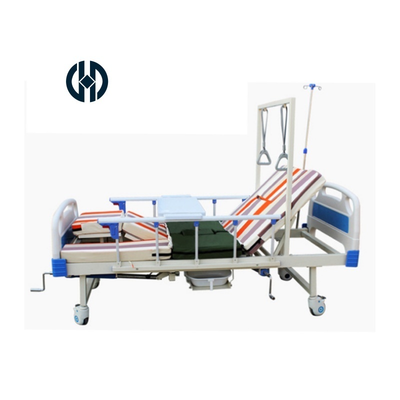 Hospital furniture home care manual electric hospital patient clinic bed multi-function nursing bed with toilet