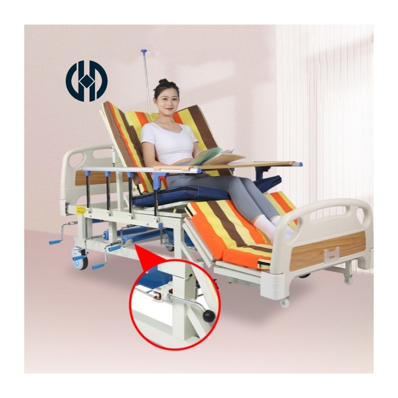 Hospital furniture home care manual electric hospital patient clinic bed multi-function nursing bed with toilet