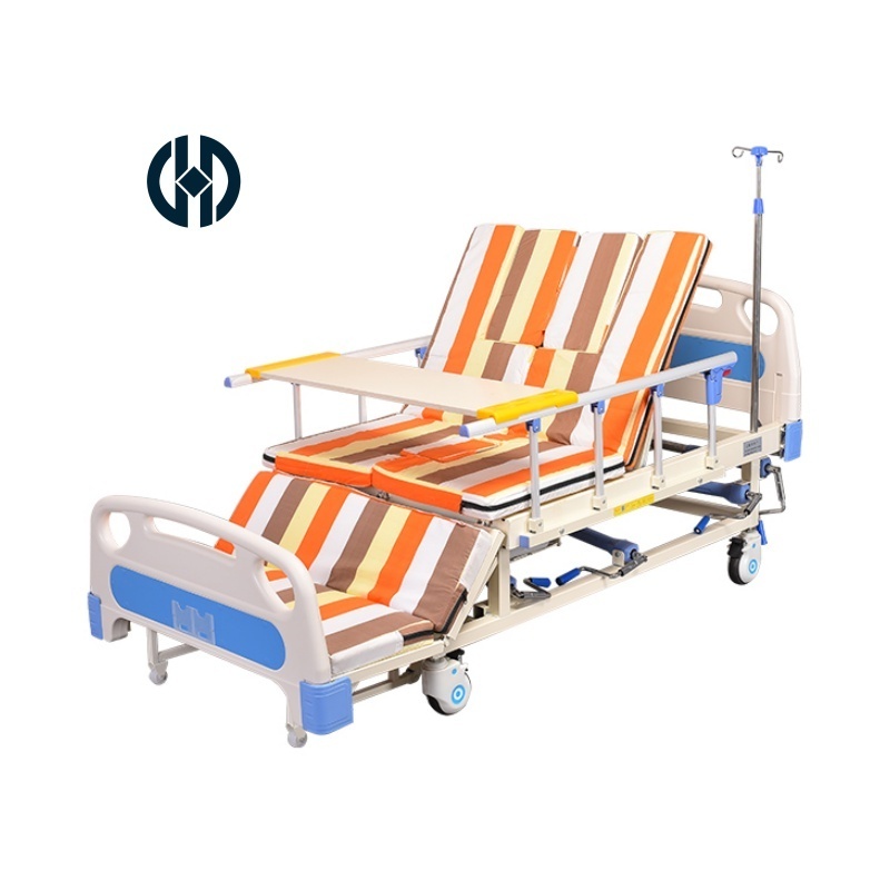 Hospital furniture home care manual electric hospital patient clinic bed multi-function nursing bed with toilet