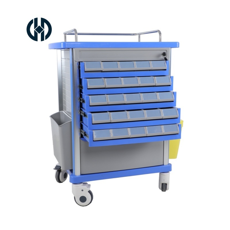 Manhua Medical Trolley Cart Daily Care Used Drug Delivery Trolley Cart 50 Channel Durable Treatment Trolley