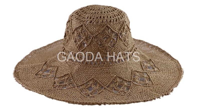 Hat Selling Cheap Hand-weaved Unfinished Patterned Mexico Fedora Paper hat body with wide brim