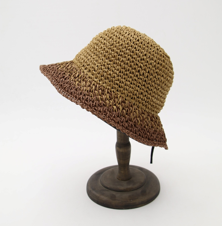 Maohong Gaoda Custom Private Label Paper Straw Crochet Sun Maohongisor Foldable Cloche Hat