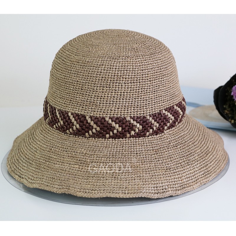 J Raffia foldable church lady hats Chinese straw hats