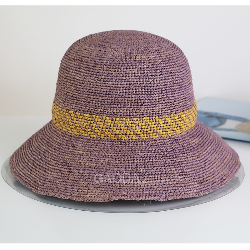 J Raffia foldable church lady hats Chinese straw hats