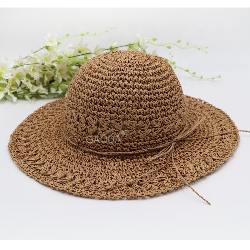 wholesale paper chinese summer beach church white straw hat hats lady for women