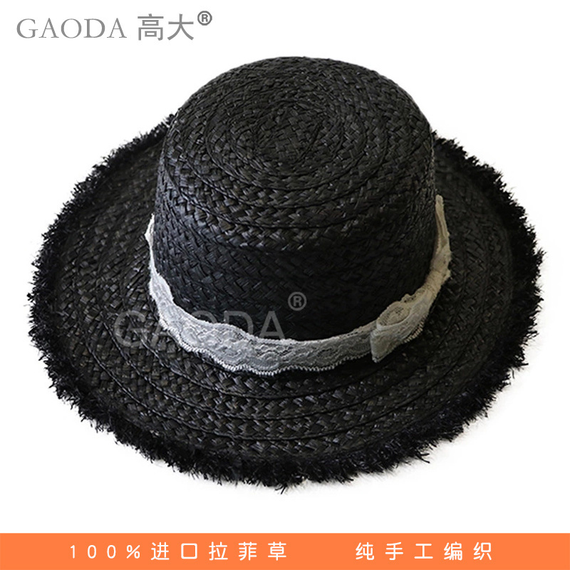 A custom fashion ladies church knitted straw hats