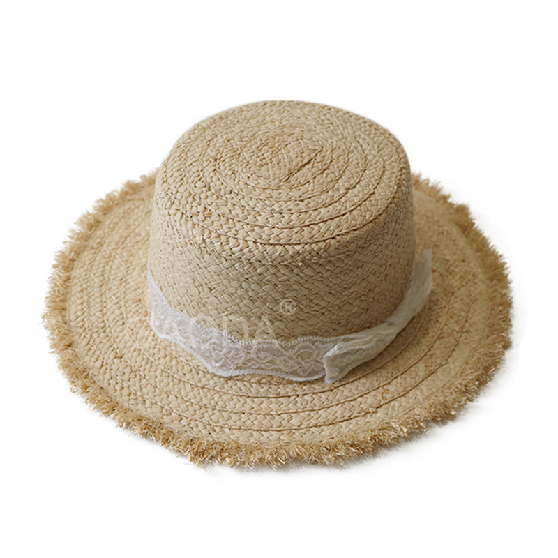 A custom fashion ladies church knitted straw hats