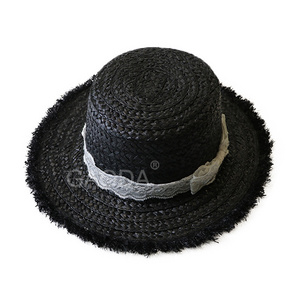 A custom fashion ladies church knitted straw hats