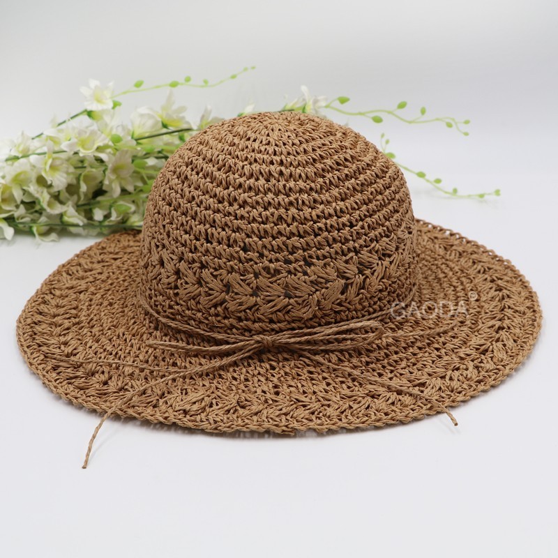 wholesale paper chinese summer beach church white straw hat hats lady for women