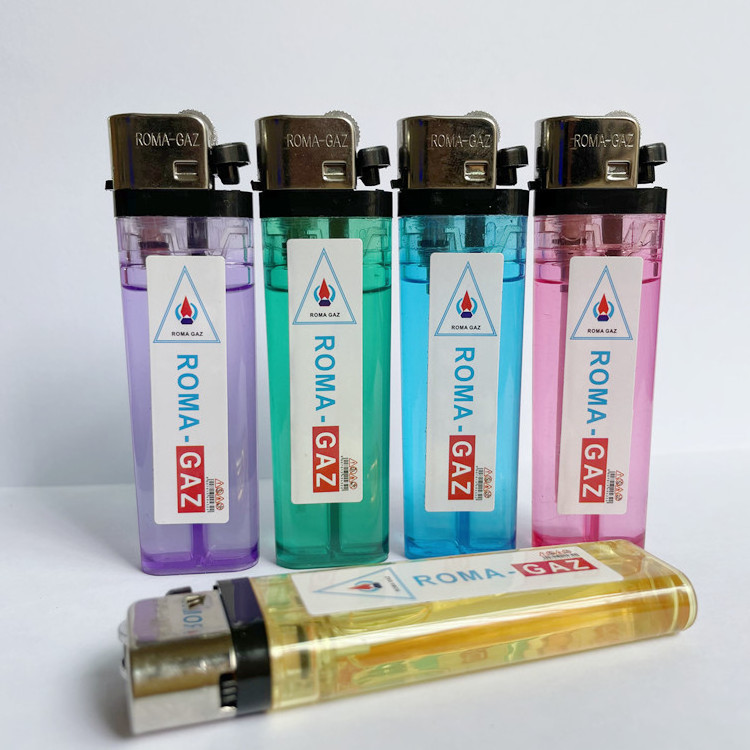 China Factory Cheap Price Transparent Color Plastic Disposable Flint Lighter