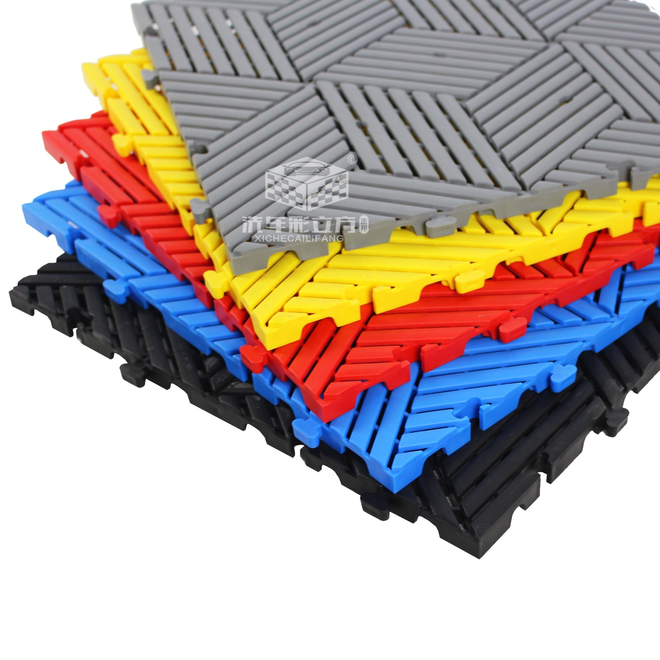 PP Interlocking Mat Anti Slip Interlocking Drainage Garage Floor Tiles Plastic Indoor Floor