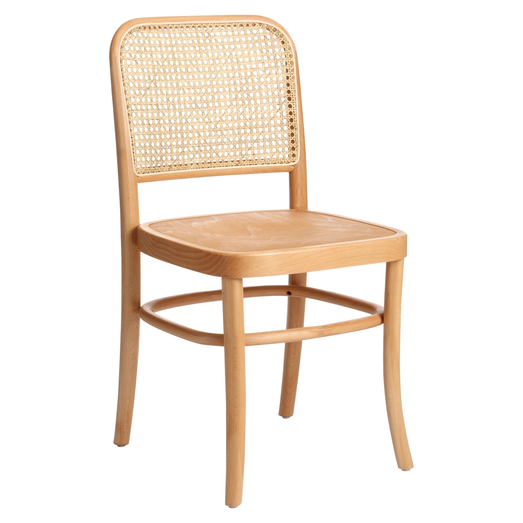 Modern Hotel Restaurant Dining Furniture Cane Chairs Solid Wood Without Armrest Rattan Dining Chair