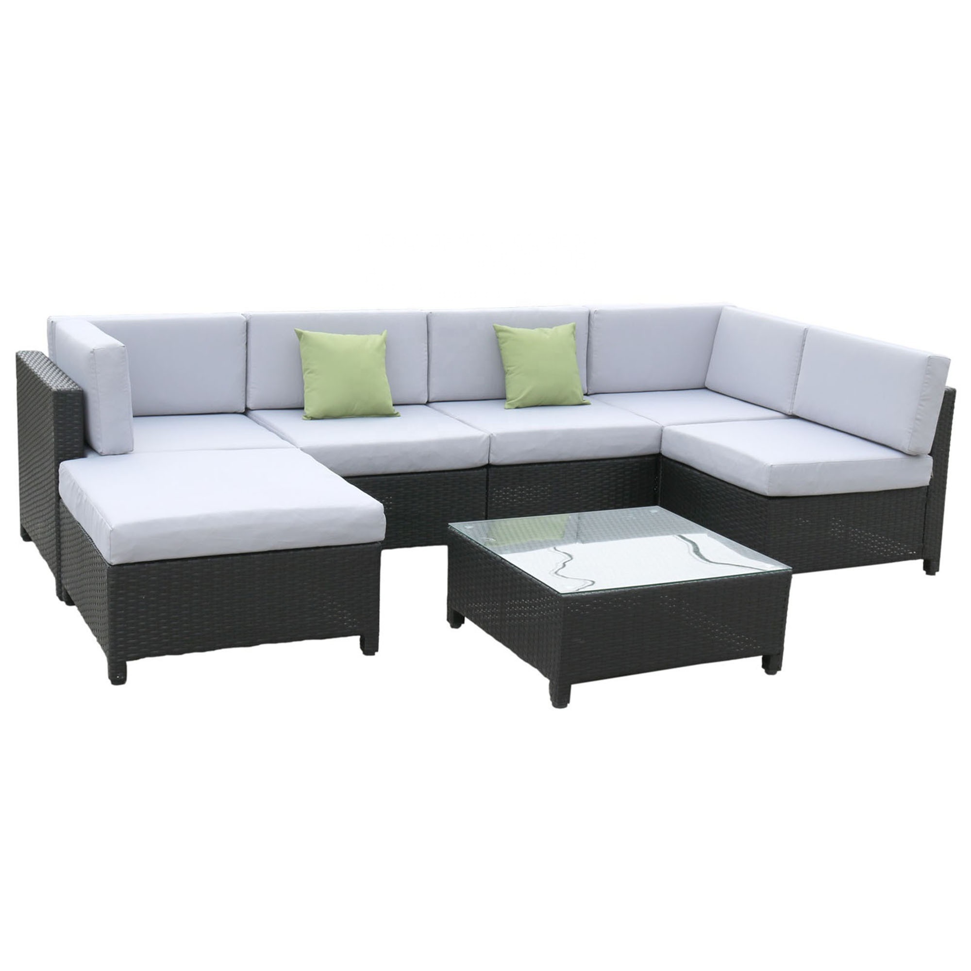 Rattan Furniture Sofa Grey Rattan Wicker Sectional Garden Sofas Outdoor Garden Patio Furniture Modern Furniture Outdoor