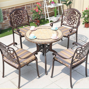 Aluminum Metal Bistro Sets Patio Chair Set Furniture Cast Antique Outdoor Garden Patio Table