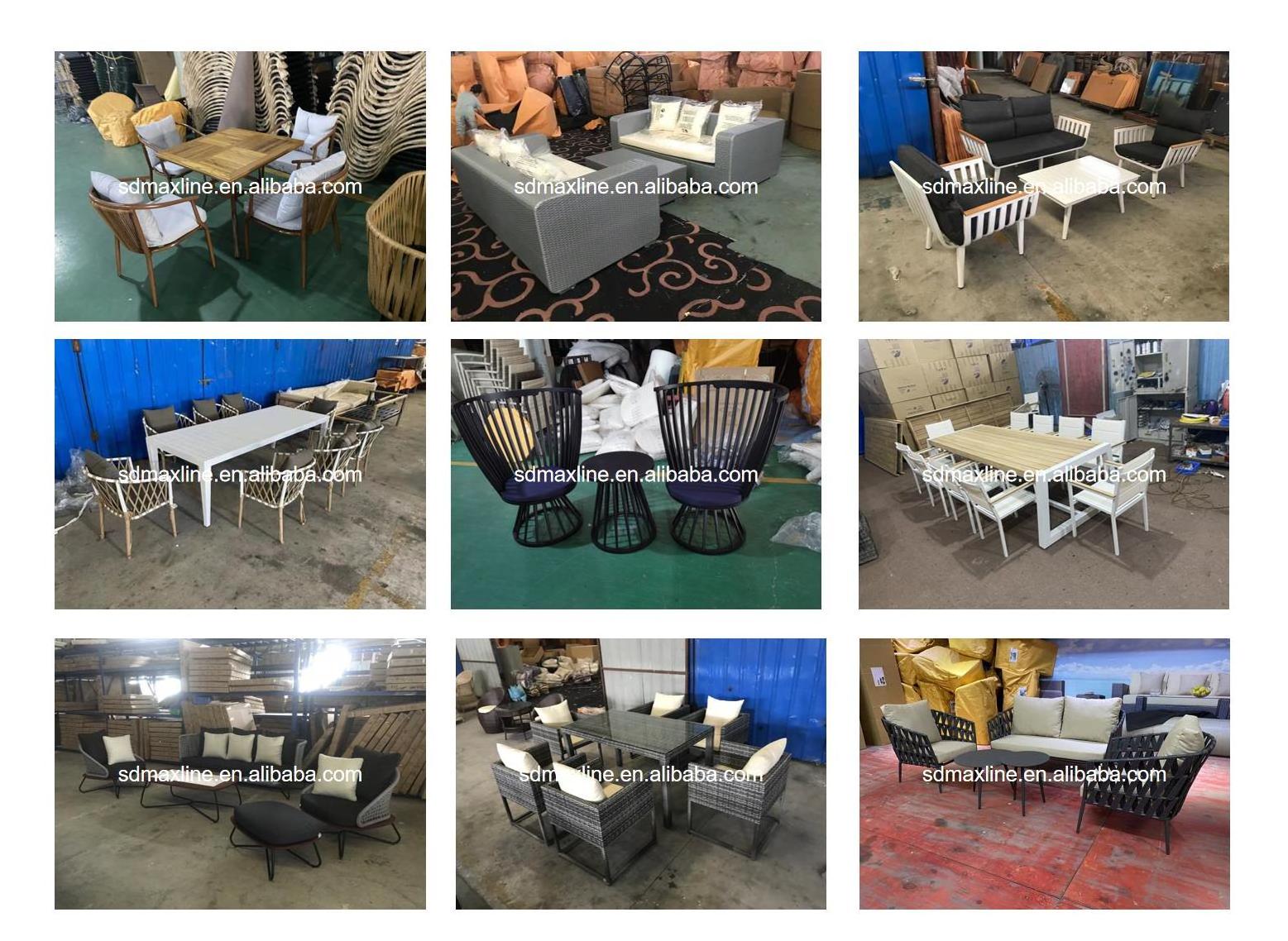 Outdoor Garden Furniture Sets Waterproof Aluminum Dining Patio Garden Wooden Outdoor Furniture Dining Chair And Tables