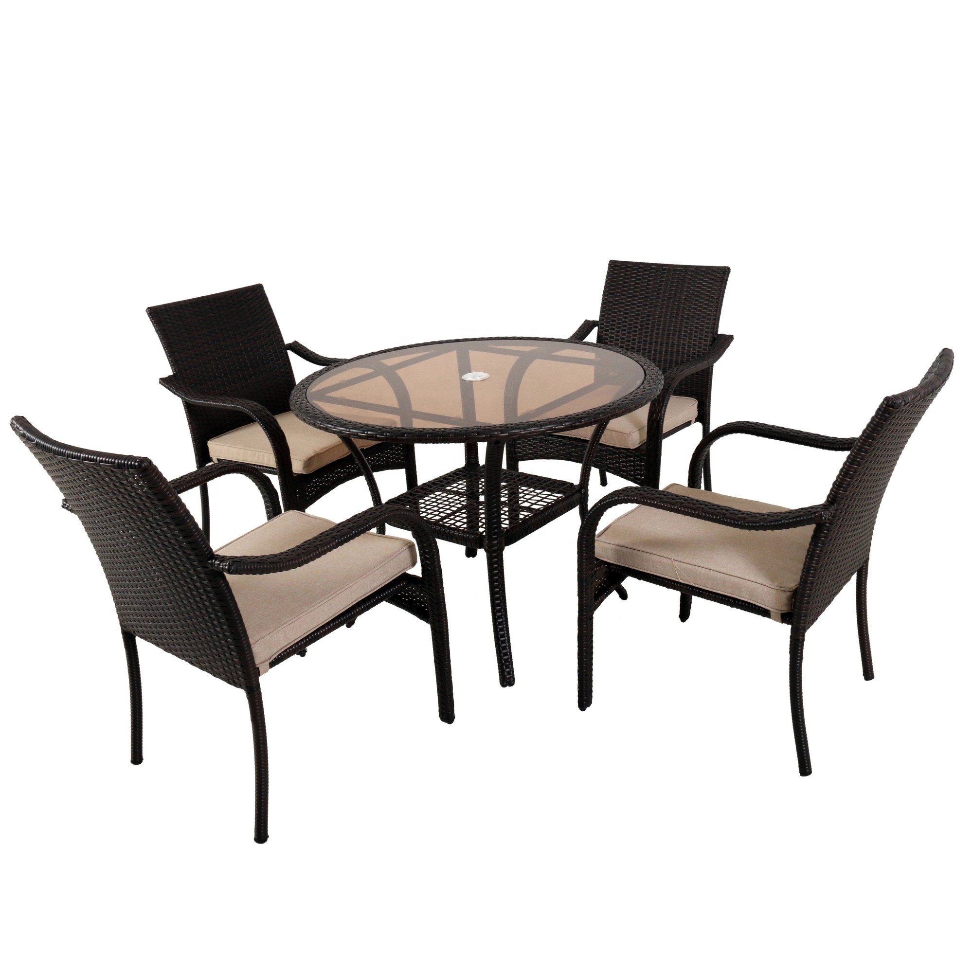 Outdoor Garden Furniture Sets Waterproof Aluminum Dining Patio Garden Wooden Outdoor Furniture Dining Chair And Tables