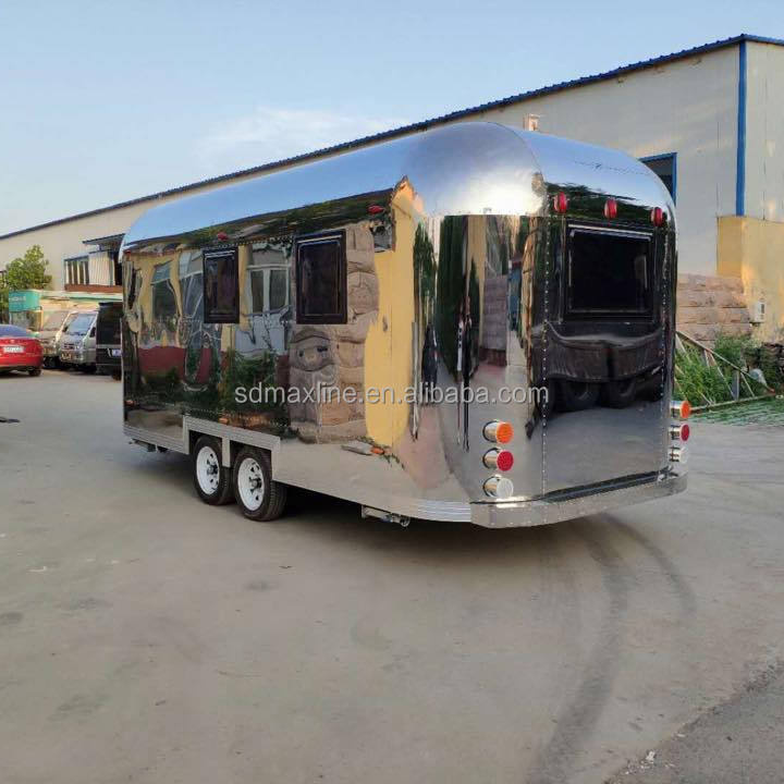 Big Size Stainless Steel Trailers For Sale Factory Designed Catering Airstream Fast Food Truck