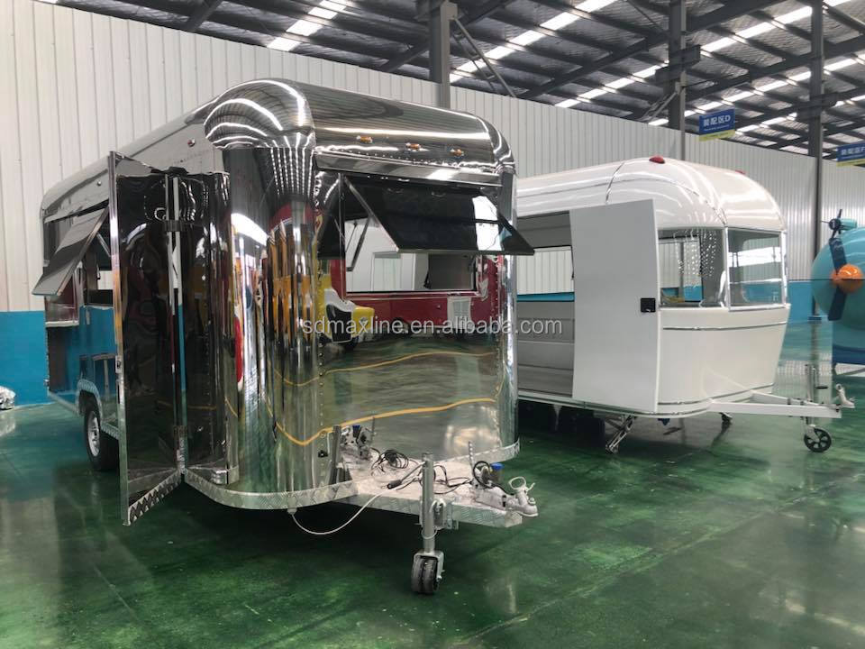 Big Size Stainless Steel Trailers For Sale Factory Designed Catering Airstream Fast Food Truck