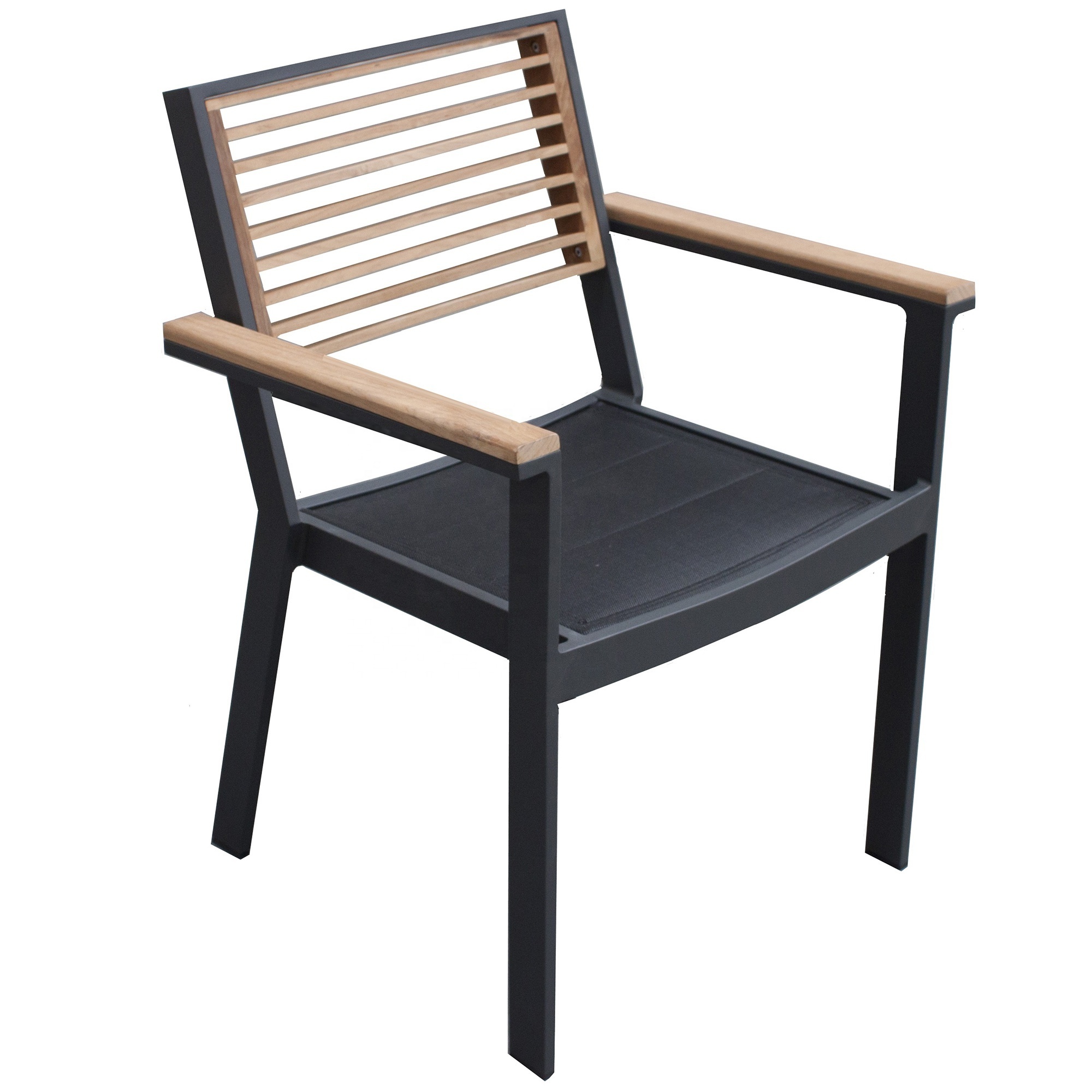 Aluminium Teak Wood Outdoor Dining Chair