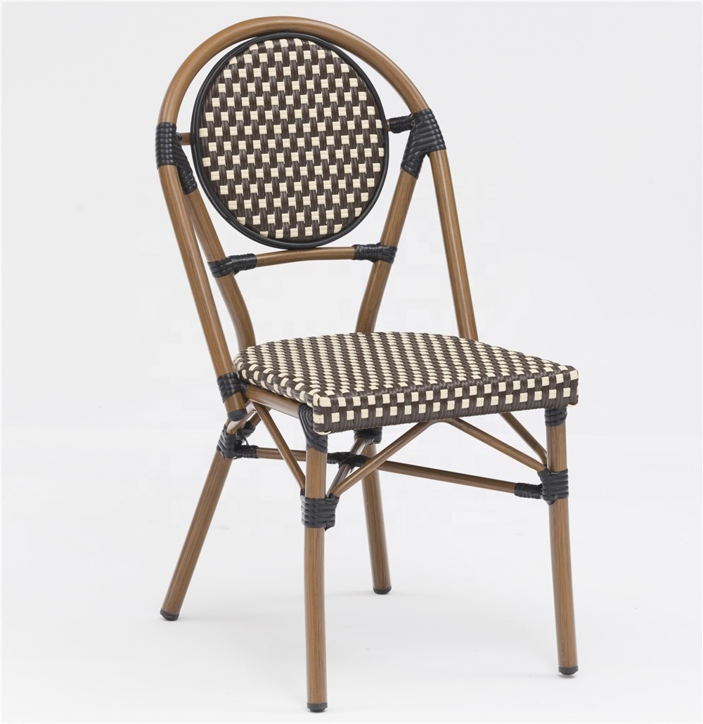 All-weather French Style Outdoor Rattan Dining Bistro Chairs