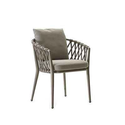 Outdoor Rope Chair Garden Chair Gray Design Modern Design Style Aluminium Rattan Rope Garden Coffee Chair