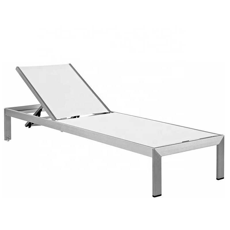 Aluminum With Cushion Orange Outdoor Patio Chaise Poolside Lounge Chair