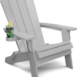 Outdoor Folding Adirondack Chair with cup holder Lawn Chair with Weather Resistant Outdoor Adirondack Folding Chair