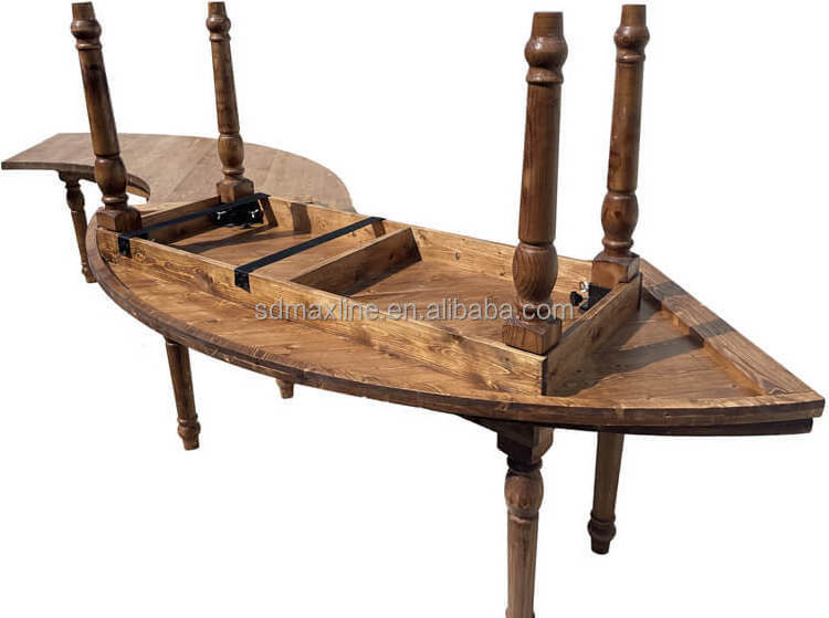 Wholesale China Rustic Wood Natural Wooden Serpentine Farmhouse Tables