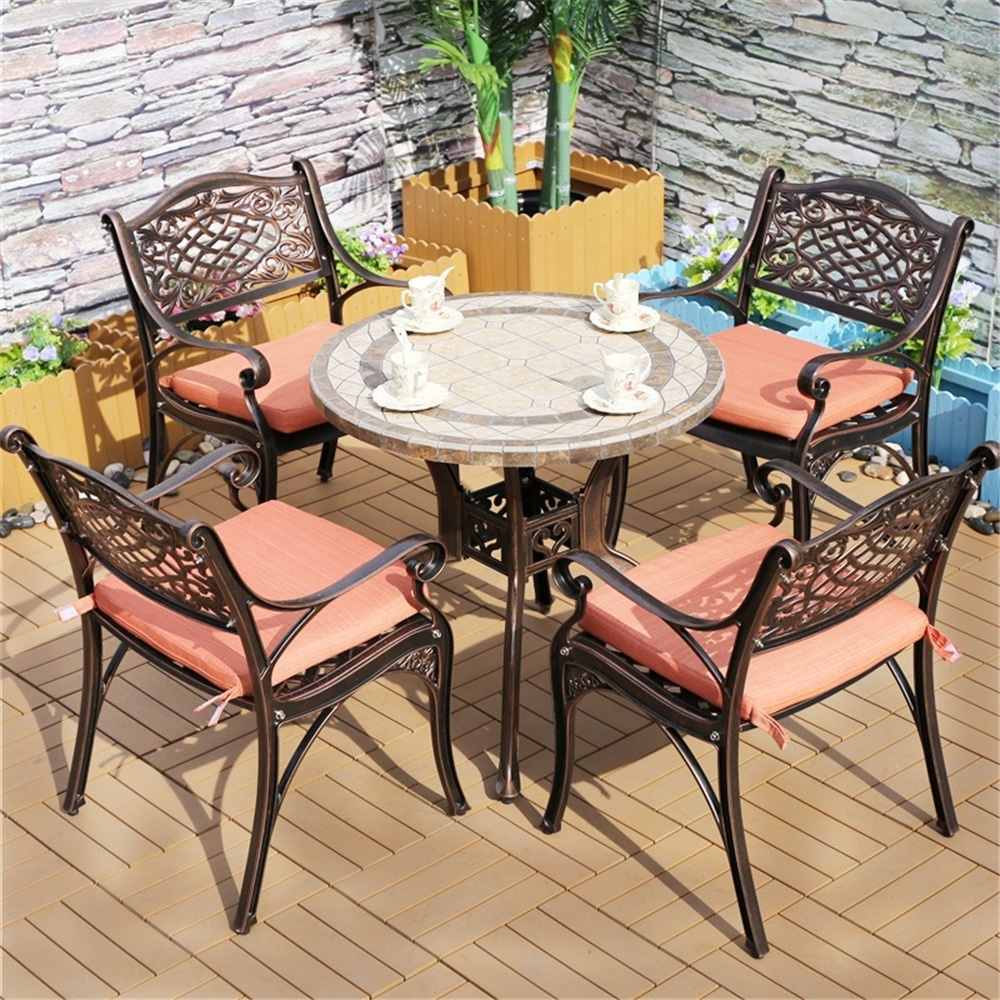 Aluminum Metal Bistro Sets Patio Chair Set Furniture Cast Antique Outdoor Garden Patio Table