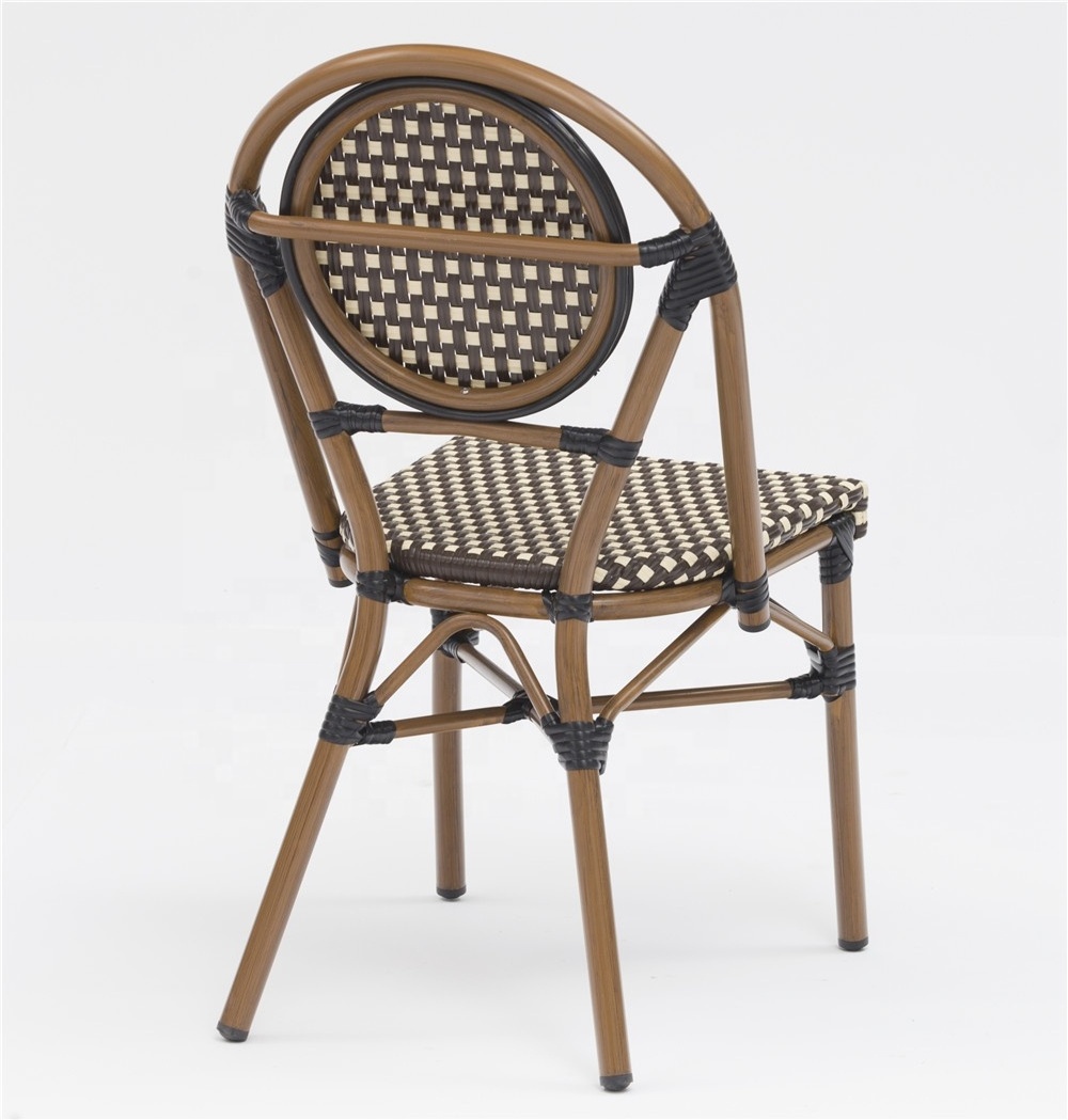 All-weather French Style Outdoor Rattan Dining Bistro Chairs