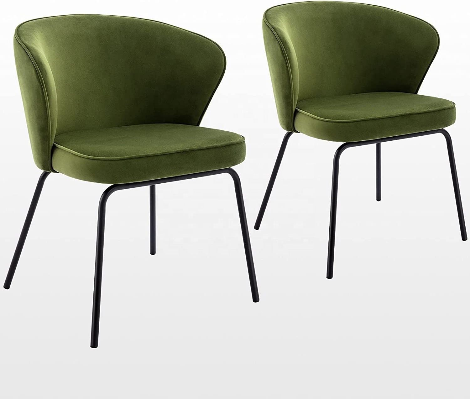 Modern Dining Mid Century Velvet Accent Chairs Upholstered Desk Chairs with Metal Legs Chairs