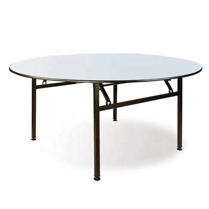 PVC Folding Dinner Round Table for 10 people banquet plywood table Restaurant Wedding Round Dining Banquet Folding Table