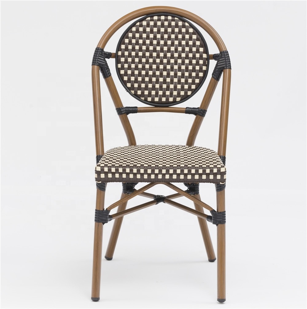 All-weather French Style Outdoor Rattan Dining Bistro Chairs