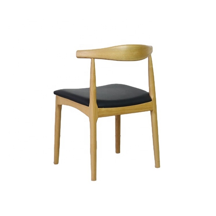 Nordic Style Hans Wegner Wooden Elbow Dining Chair OX Horn Chair For Restaurant Furniture