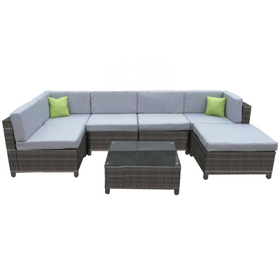 Rattan Furniture Sofa Grey Rattan Wicker Sectional Garden Sofas Outdoor Garden Patio Furniture Modern Furniture Outdoor