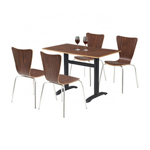 Modern Design Commercial Chair Furniture Hotel Restaurant Bent Plywood Steel Leg Coffee Shop Cafe Tables And Chairs