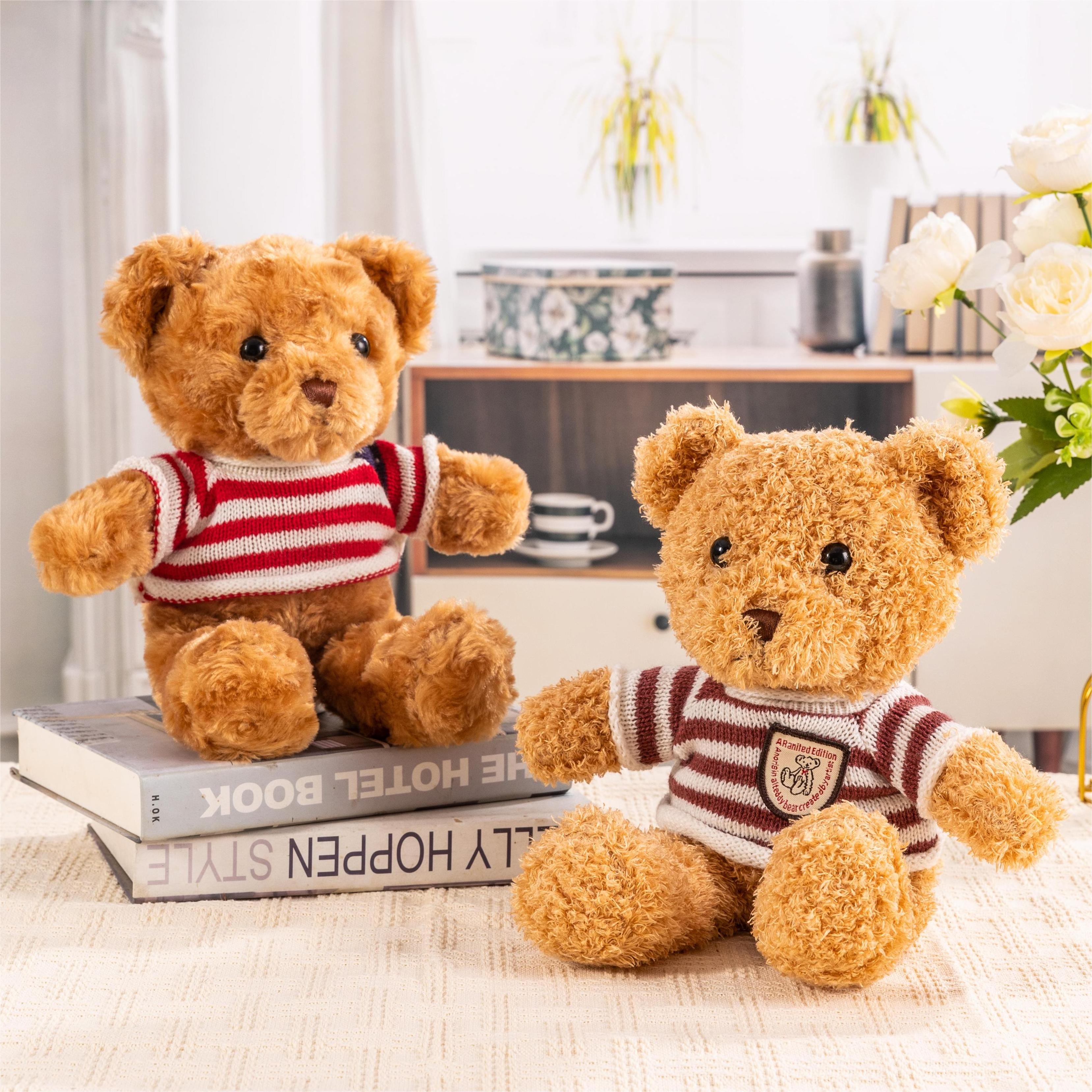 Teddy Bear Stuffed Animals with Clothes Cute Plush Bear with Removable Clothes Sweater Stuffed Animals Change Clothes