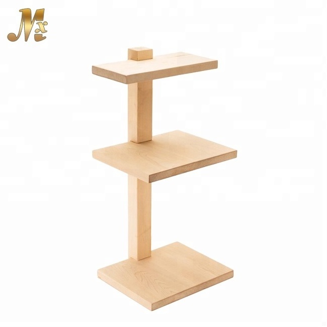 WCM240 fashion design wooden table display stands for soap