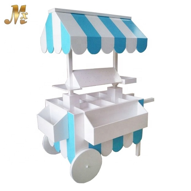 SM521 advertising eye catching wooden material candy display cart