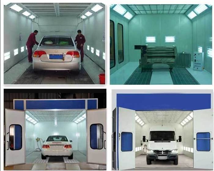 CE Approved Spray painting booth Natural Gas or electrical heating white bright ETL LED light for Pickup truck without basement