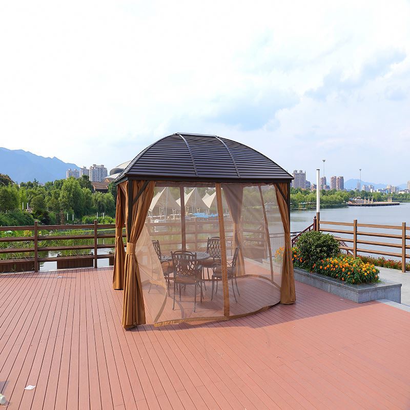 cheap aluminum roof outdoor canopy special offers garden line cast wrought iron steel metal frame gazebo for balcony