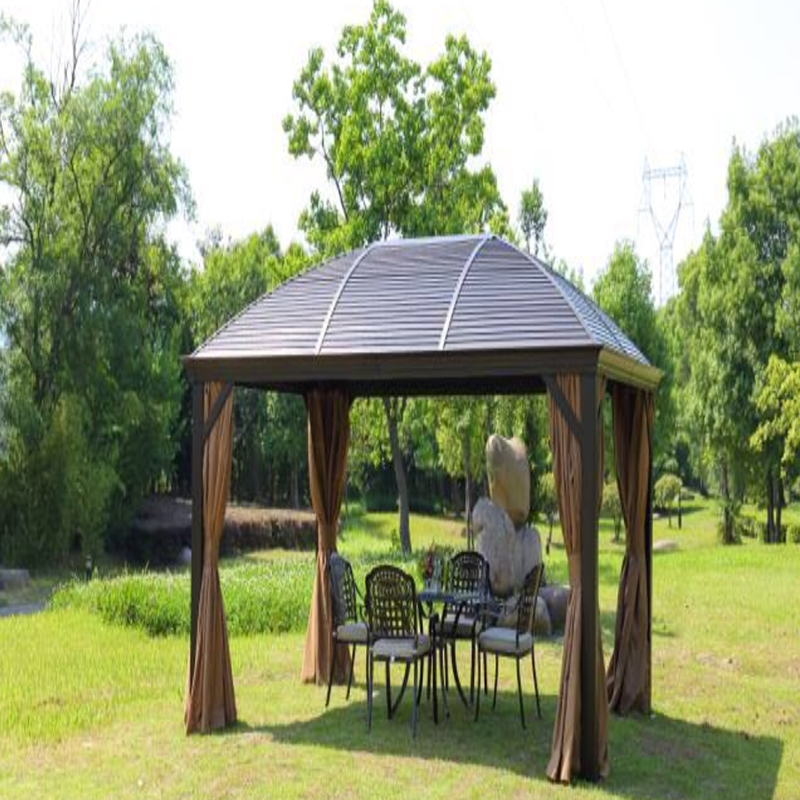 245 x 150 x 233 cm Barbecue Gazebo, Garden Gazebo, Garden Canopy Grill House Made of Aluminium and Iron